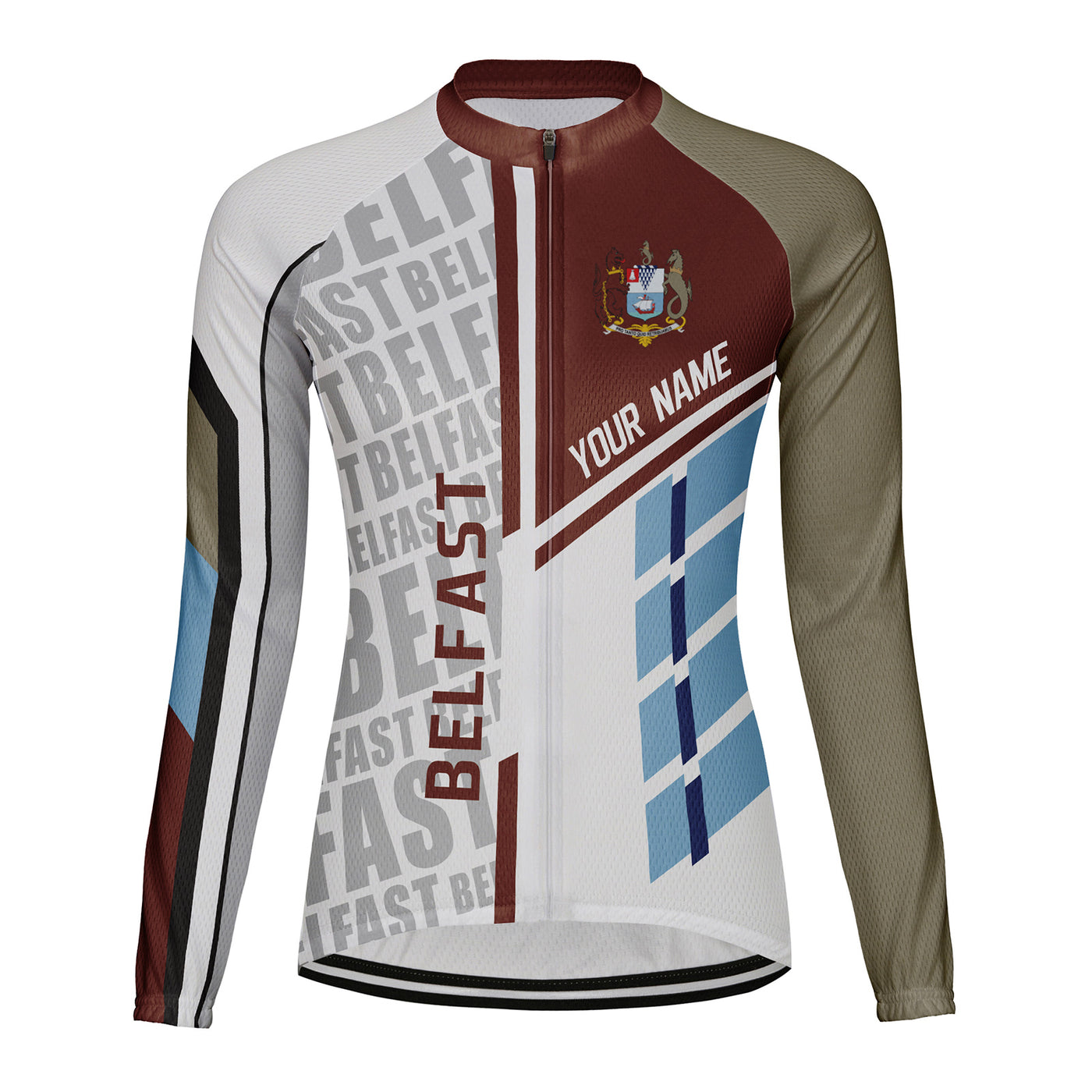 Personalized Belfast Women's Winter Thermal Fleece Cycling Jersey Long Sleeve