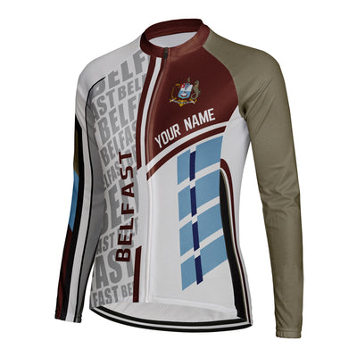 Personalized Belfast Women's Winter Thermal Fleece Cycling Jersey Long Sleeve
