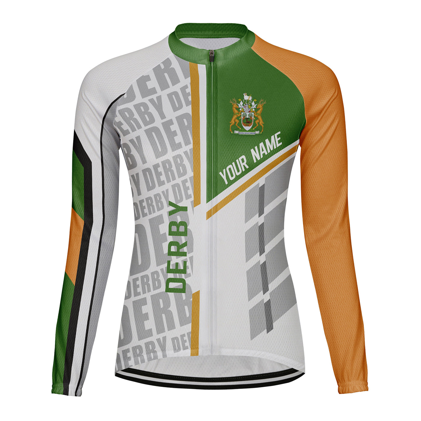 Personalized Derby Women's Winter Thermal Fleece Cycling Jersey Long Sleeve
