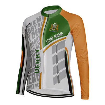 Personalized Derby Women's Winter Thermal Fleece Cycling Jersey Long Sleeve