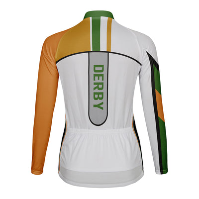 Personalized Derby Women's Winter Thermal Fleece Cycling Jersey Long Sleeve