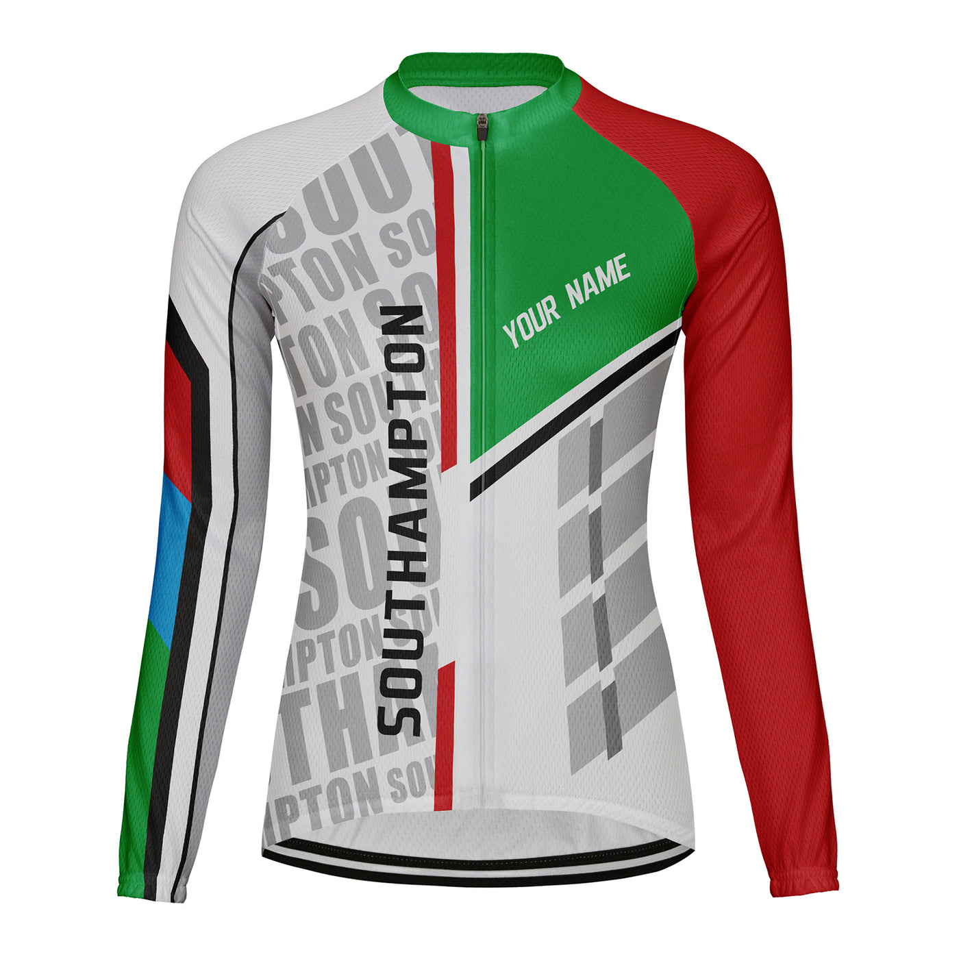 Personalized Southampton Women's Winter Thermal Fleece Cycling Jersey Long Sleeve