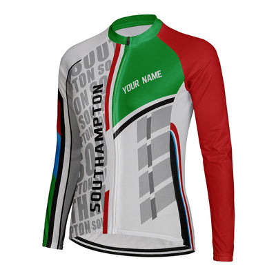 Personalized Southampton Women's Winter Thermal Fleece Cycling Jersey Long Sleeve