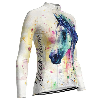 Customized Horse Women's Cycling Jersey Long Sleeve