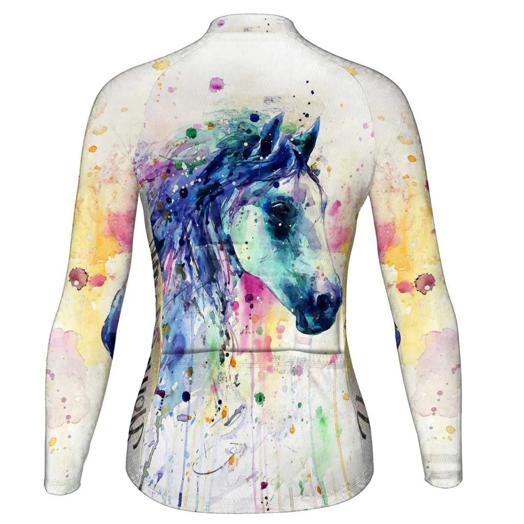 Customized Horse Women's Cycling Jersey Long Sleeve