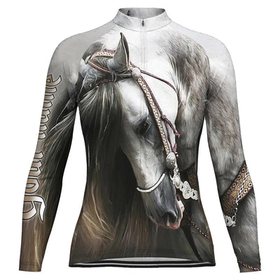 Customized Horse Women's Cycling Jersey Long Sleeve