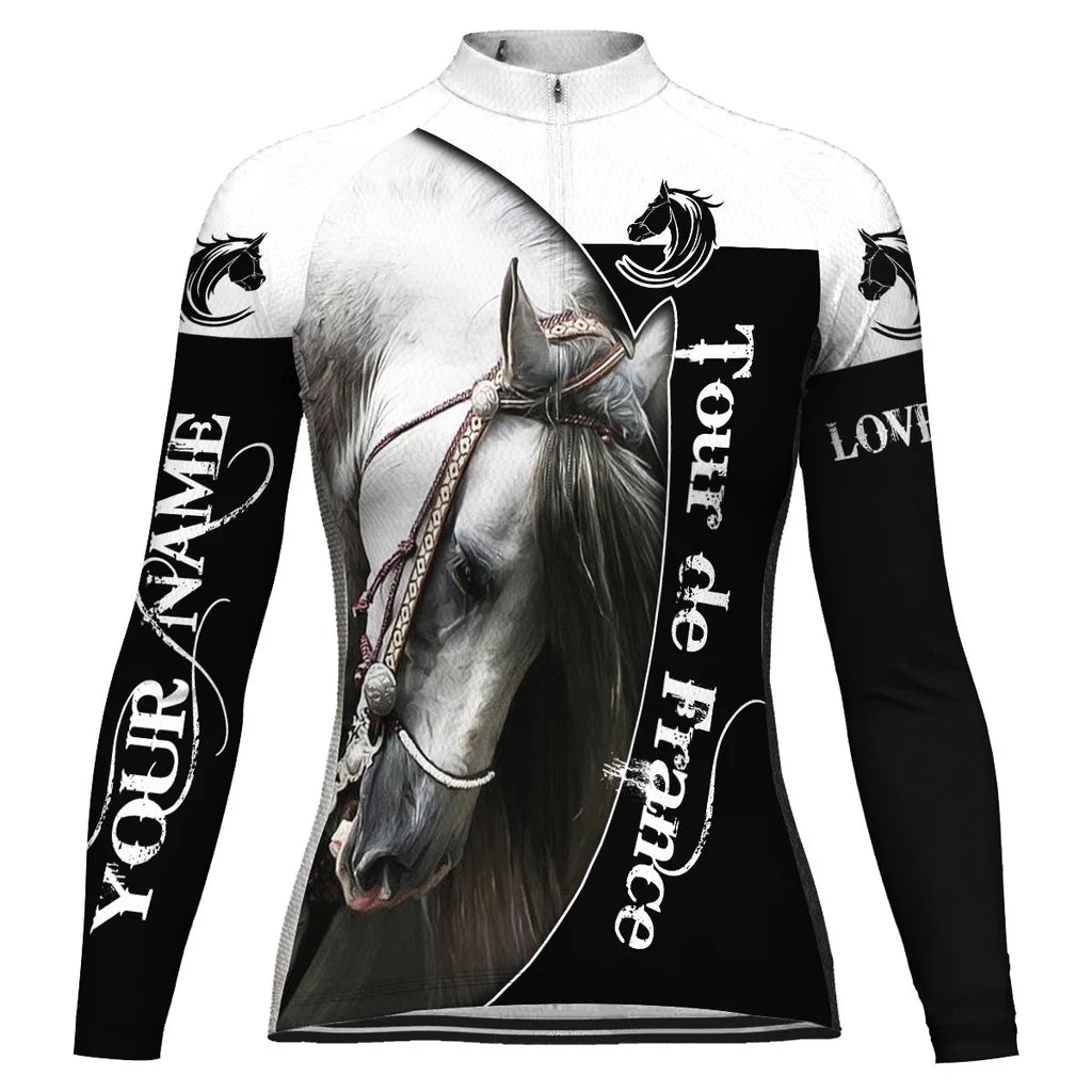 Customized Horse Women's Cycling Jersey Long Sleeve