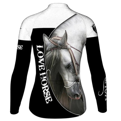 Customized Horse Women's Cycling Jersey Long Sleeve