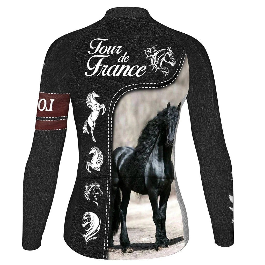 Customized Horse Women's Cycling Jersey Long Sleeve