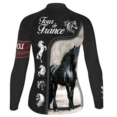 Customized Horse Women's Cycling Jersey Long Sleeve