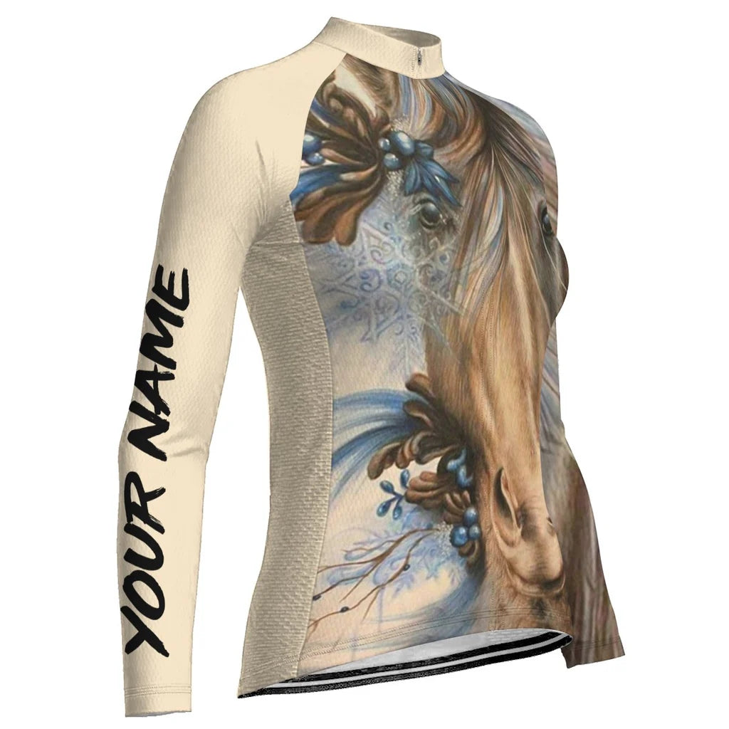 Customized Horse Women's Cycling Jersey Long Sleeve