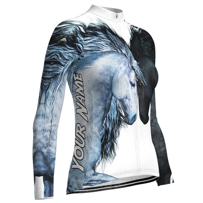 Customized Horse Women's Cycling Jersey Long Sleeve