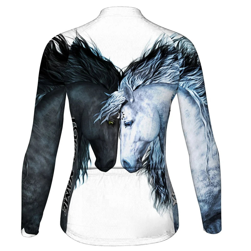 Customized Horse Women's Cycling Jersey Long Sleeve