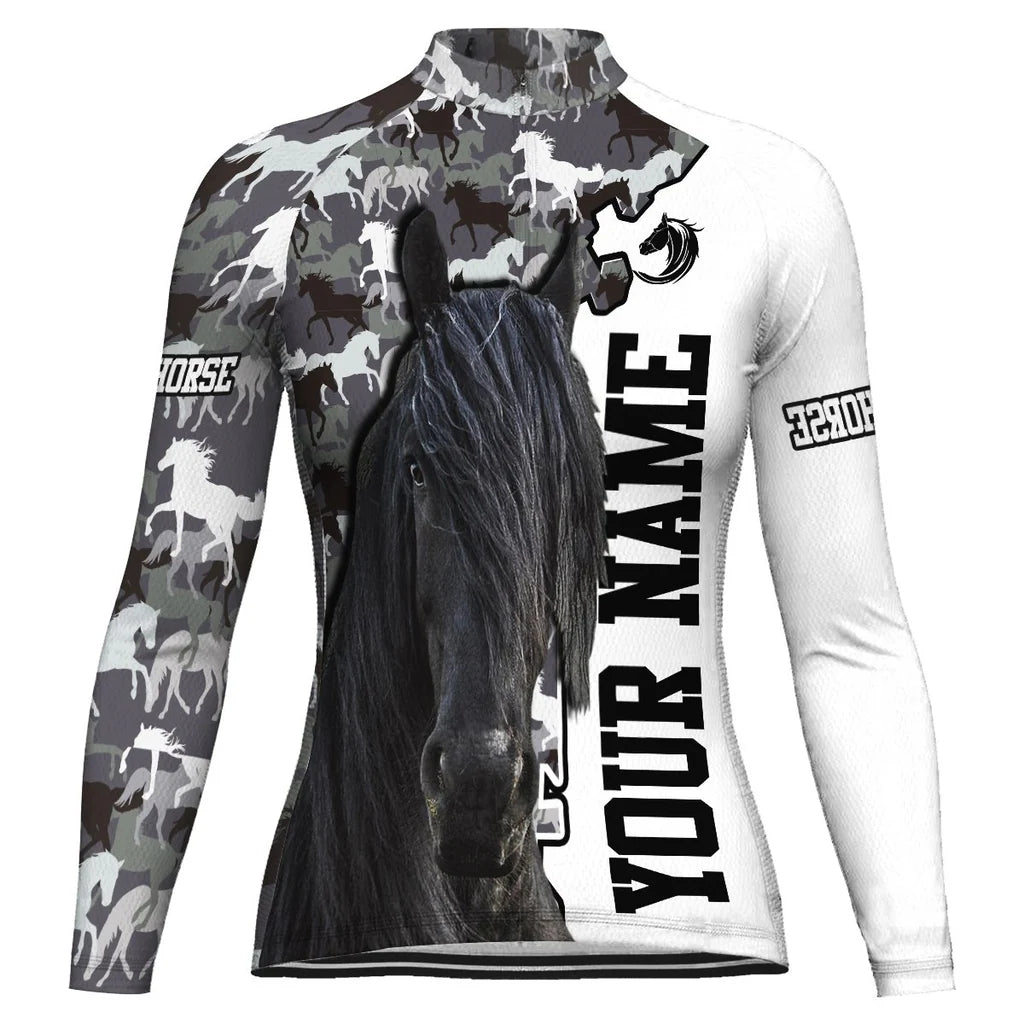 Customized Horse Women's Cycling Jersey Long Sleeve