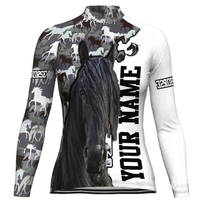 Customized Horse Women's Cycling Jersey Long Sleeve