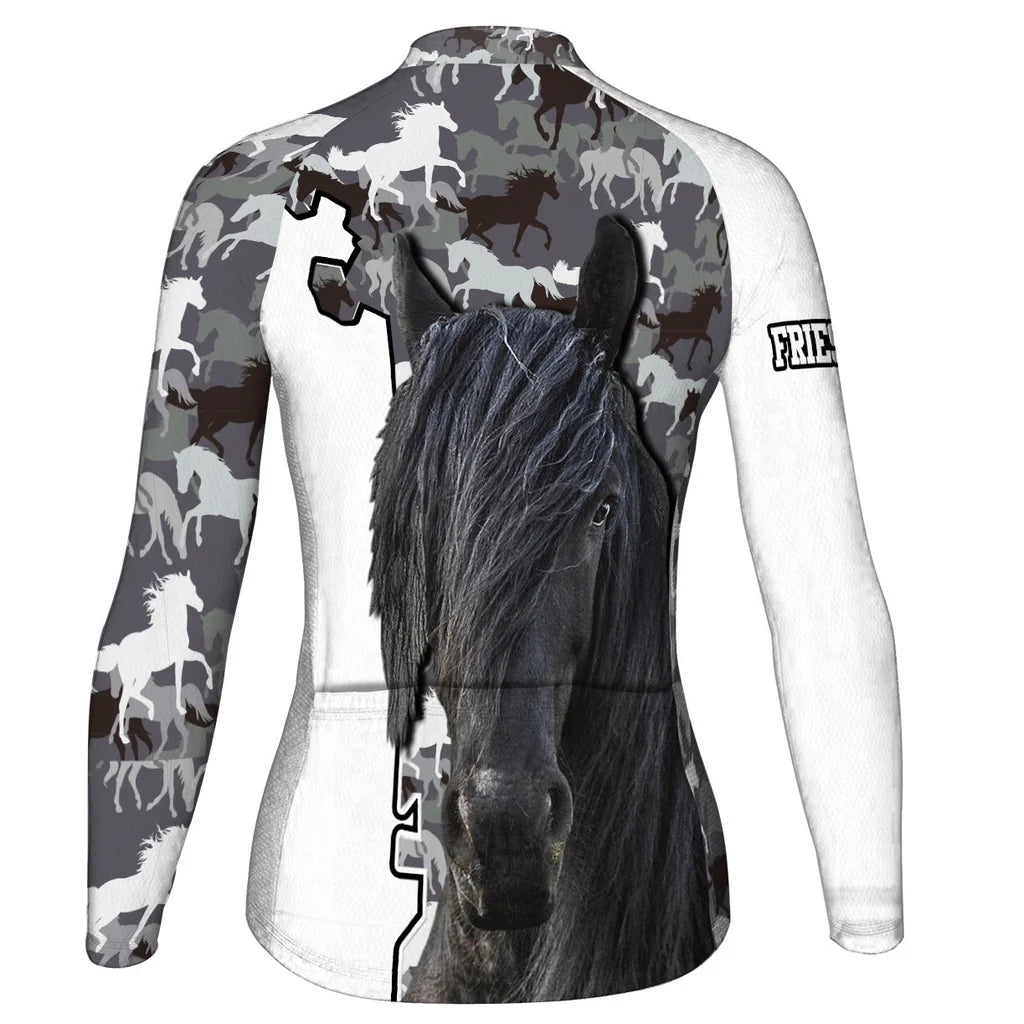 Customized Horse Women's Cycling Jersey Long Sleeve