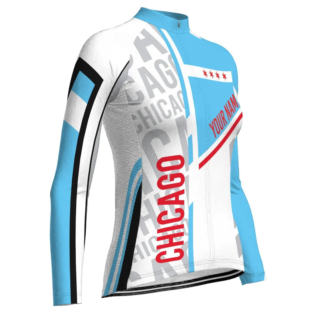 Customized Chicago Women's Cycling Jersey Long Sleeve