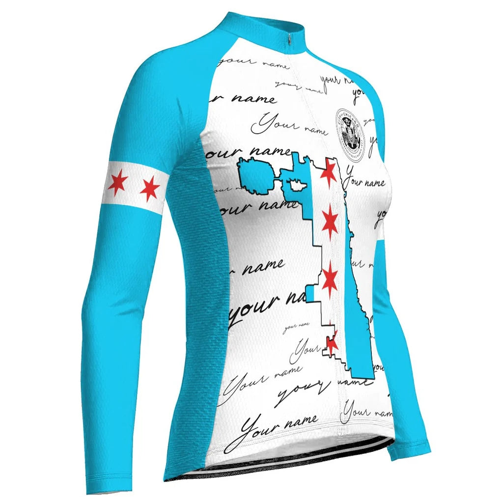 Customized Chicago Women's Cycling Jersey Long Sleeve