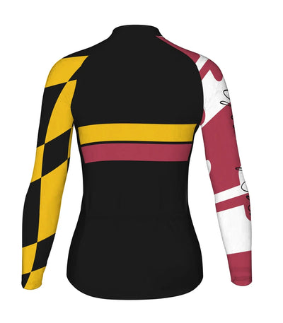 Personalize Maryland Women's Winter Thermal Fleece Cycling Jersey Long Sleeve