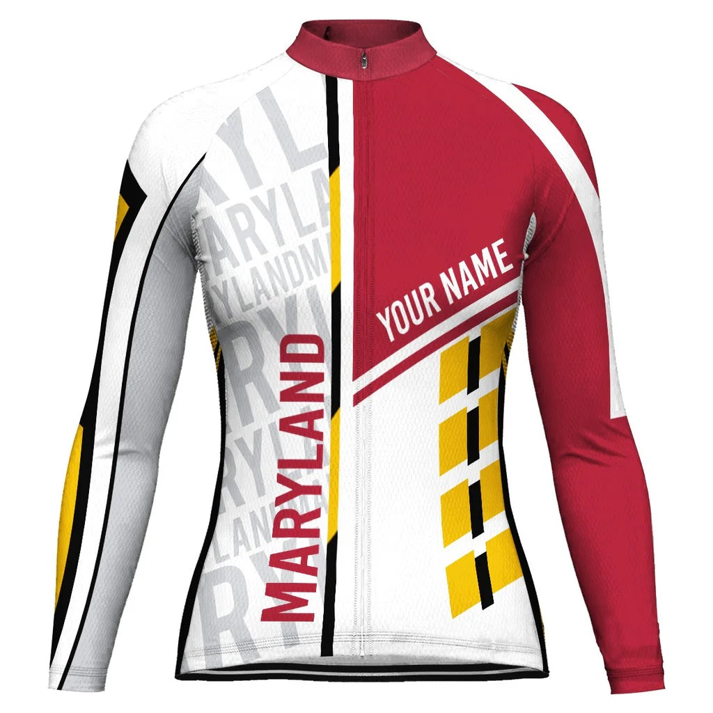 Custom Maryland Women's Cycling Jersey Long Sleeve