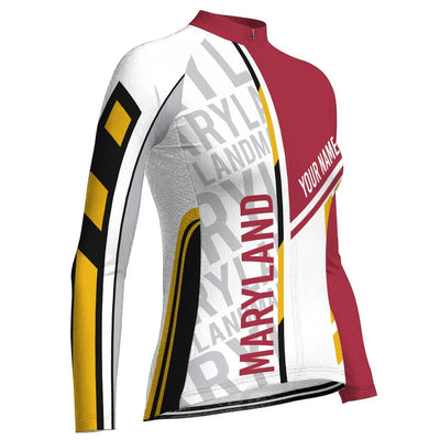 Custom Maryland Women's Cycling Jersey Long Sleeve