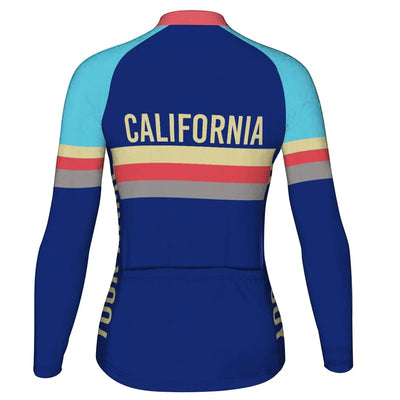 Custom California Women's Winter Thermal Fleece Cycling Jersey Long Sleeve