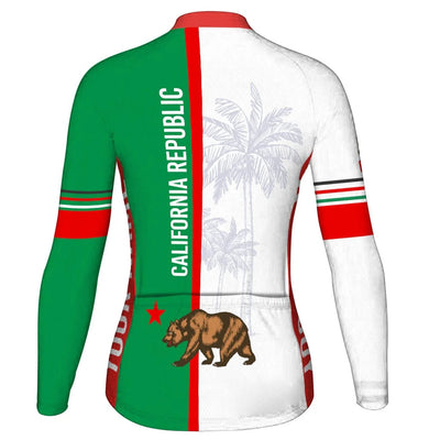 Custom California Women's Winter Thermal Fleece Cycling Jersey Long Sleeve