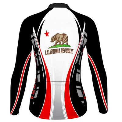 Custom California Women's Winter Thermal Fleece Cycling Jersey Long Sleeve
