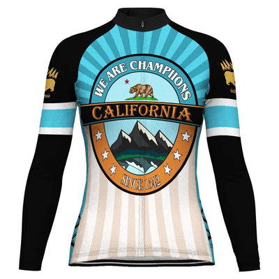 Custom California Women's Winter Thermal Fleece Cycling Jersey Long Sleeve