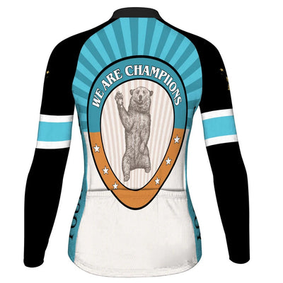 Custom California Women's Winter Thermal Fleece Cycling Jersey Long Sleeve