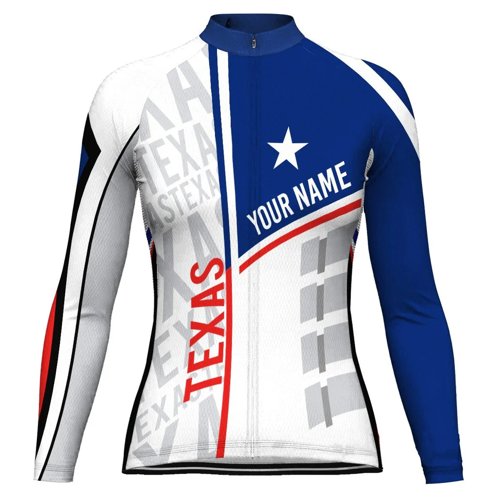 Personalize Texas Women's Cycling Jersey Long Sleeve