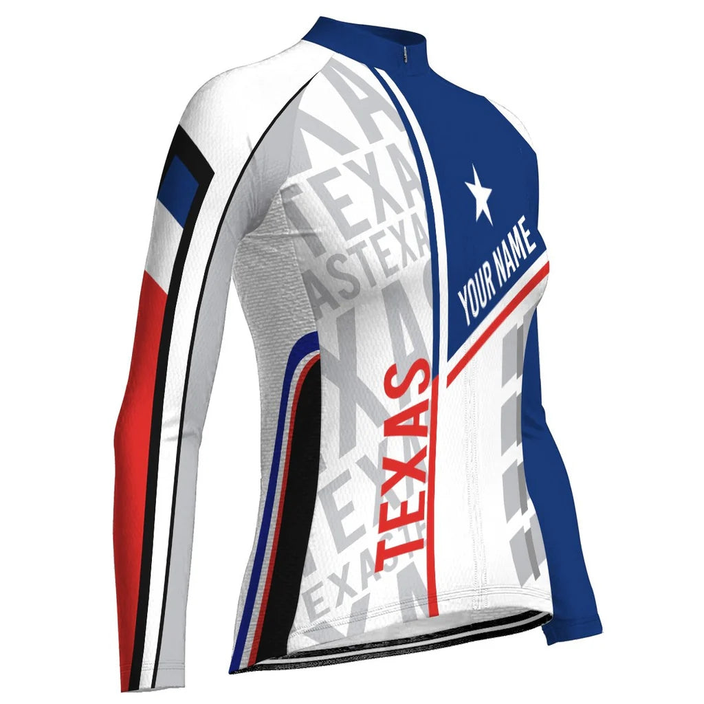 Personalize Texas Women's Cycling Jersey Long Sleeve