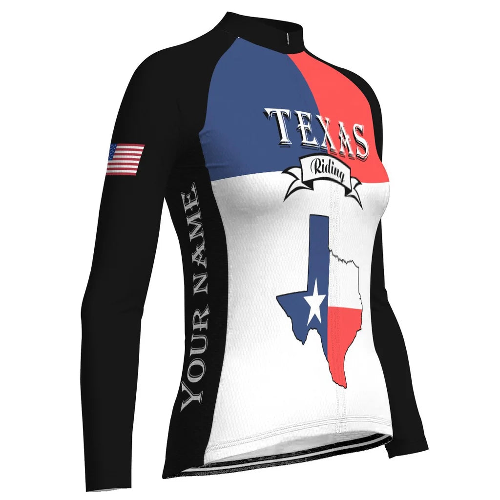 Personalize Texas Women's Cycling Jersey Long Sleeve