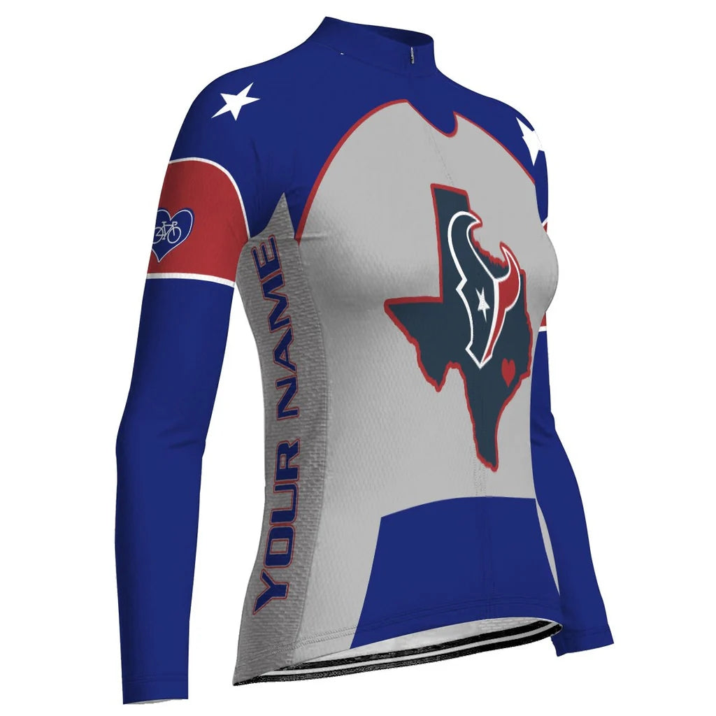 Personalize Texas Women's Cycling Jersey Long Sleeve