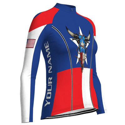 Personalize Texas Women's Cycling Jersey Long Sleeve