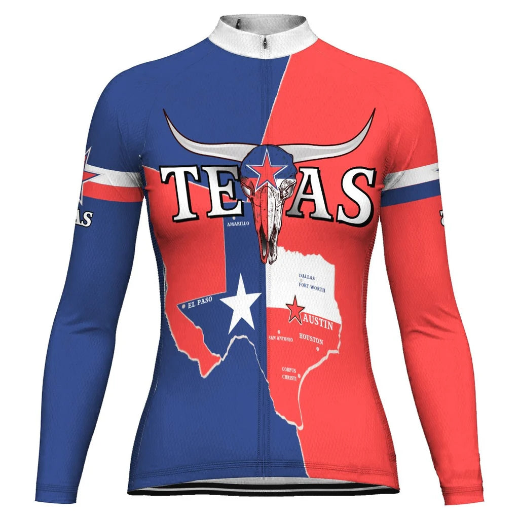 Personalize Texas Women's Cycling Jersey Long Sleeve
