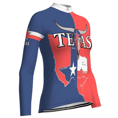 Personalize Texas Women's Cycling Jersey Long Sleeve