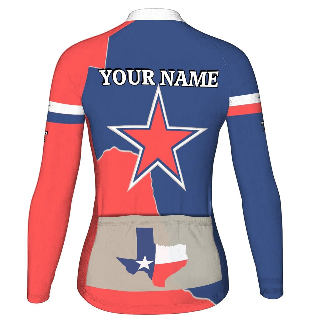 Personalize Texas Women's Cycling Jersey Long Sleeve