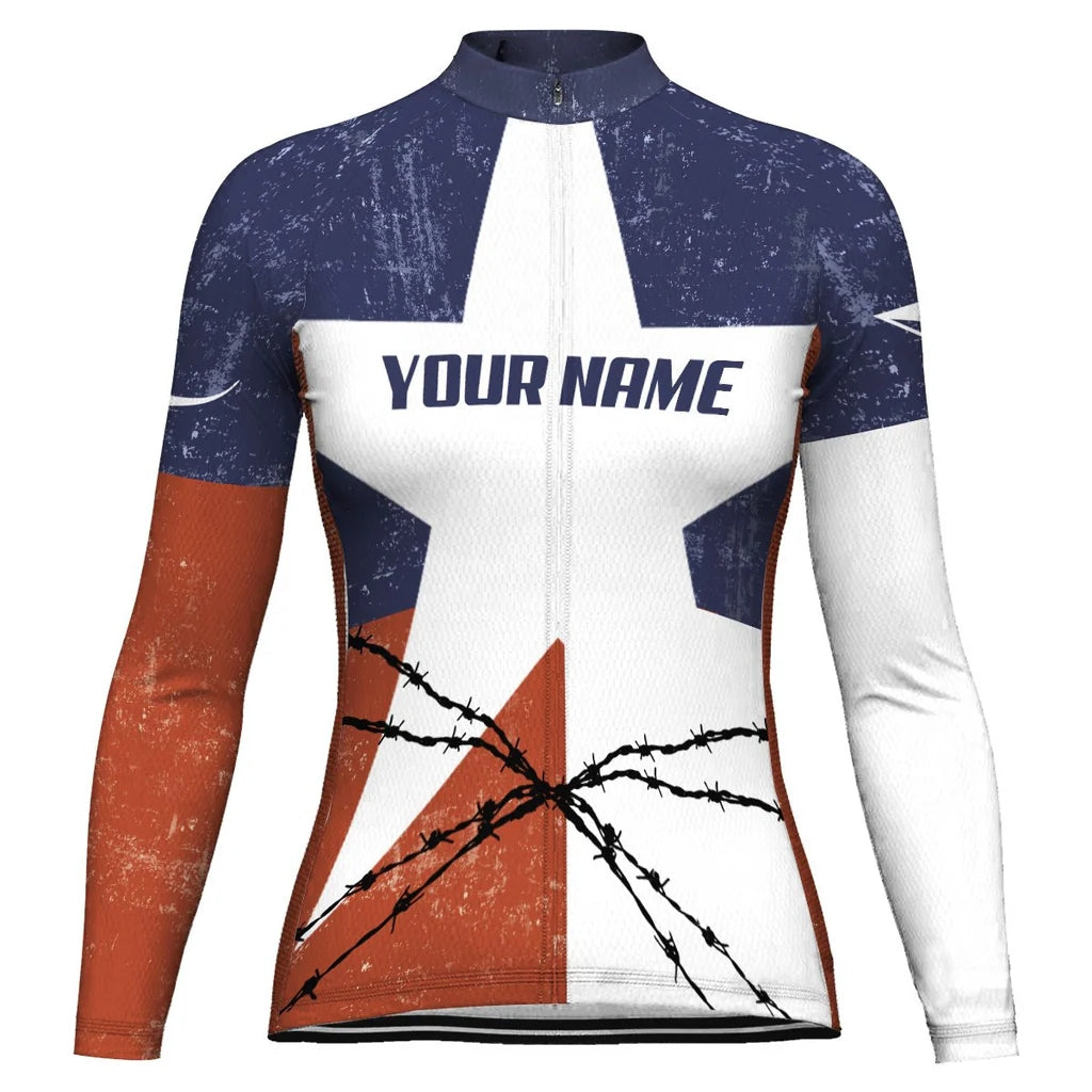 Personalize Texas Women's Cycling Jersey Long Sleeve