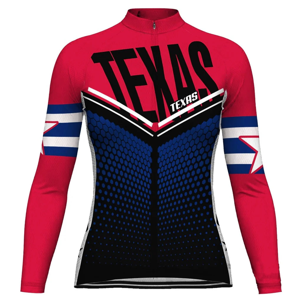 Personalize Texas Women's Cycling Jersey Long Sleeve