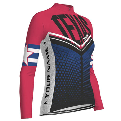 Personalize Texas Women's Cycling Jersey Long Sleeve