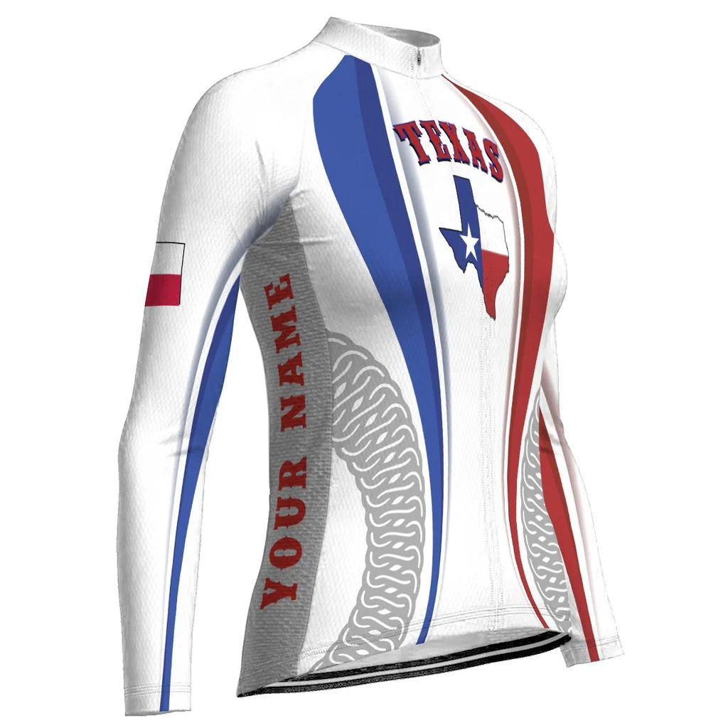 Personalize Texas Women's Cycling Jersey Long Sleeve
