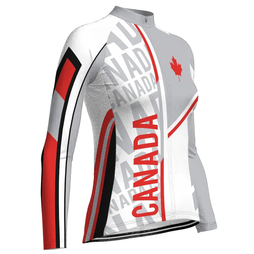 Customized Canada Women's Cycling Jersey Long Sleeve