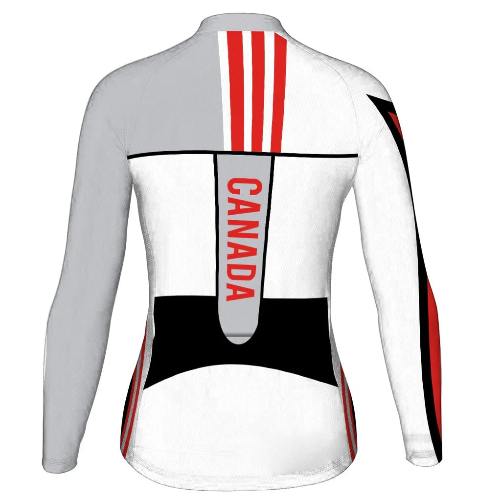 Customized Canada Women's Cycling Jersey Long Sleeve