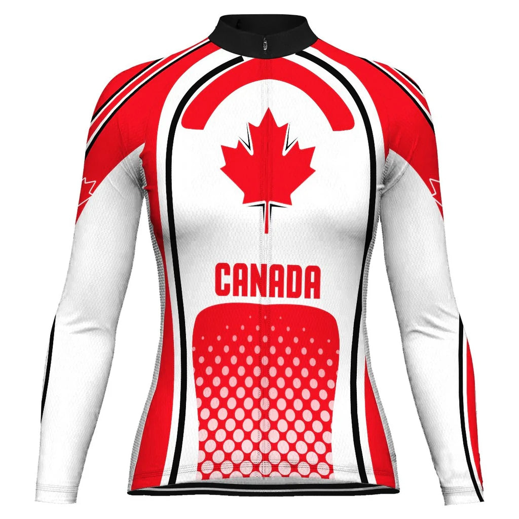Customized Canada Women's Cycling Jersey Long Sleeve