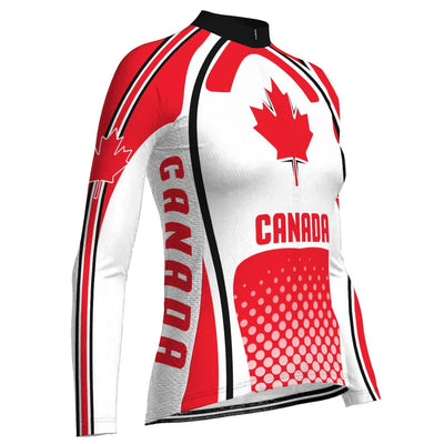 Customized Canada Women's Cycling Jersey Long Sleeve