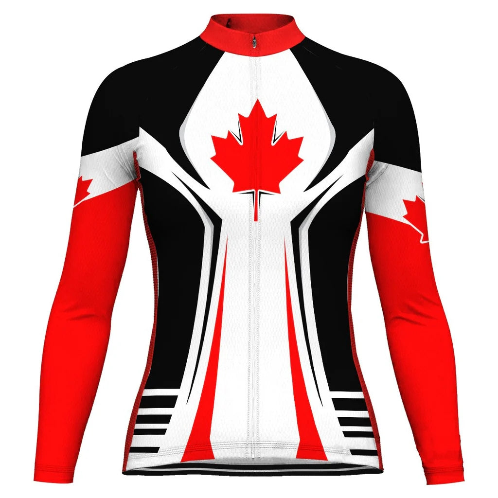 Customized Canada Women's Cycling Jersey Long Sleeve