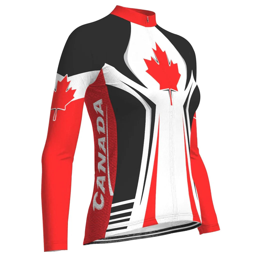 Customized Canada Women's Cycling Jersey Long Sleeve