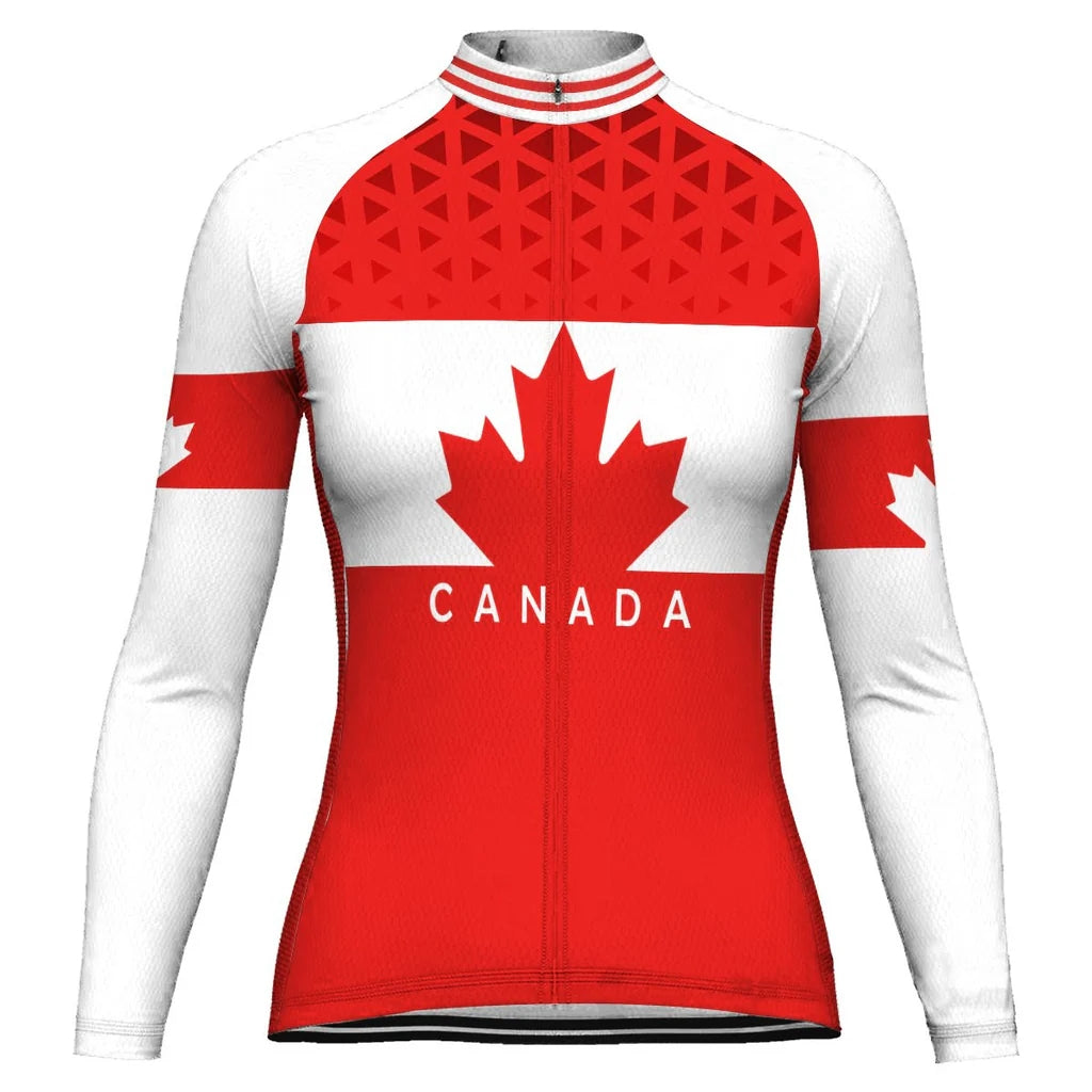 Customized Canada Women's Cycling Jersey Long Sleeve