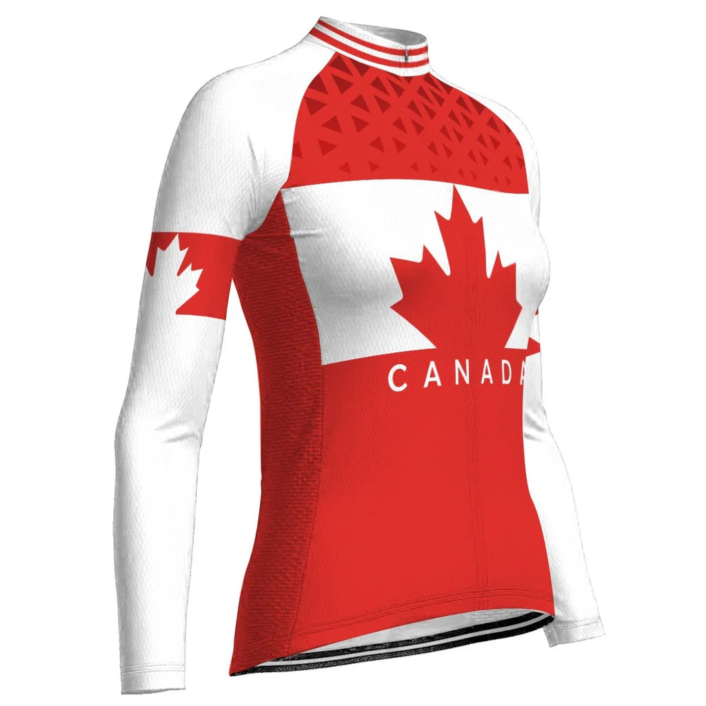 Customized Canada Women's Cycling Jersey Long Sleeve
